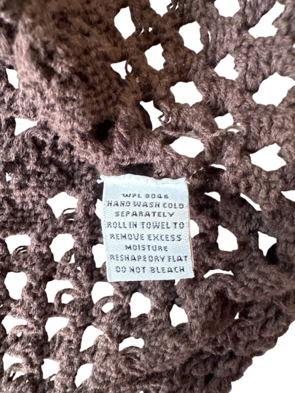Style &Co Brown Open Crochet Cardigan Short Sleeve Plus Size 2X Lightweight Boho - Picture 9 of 9